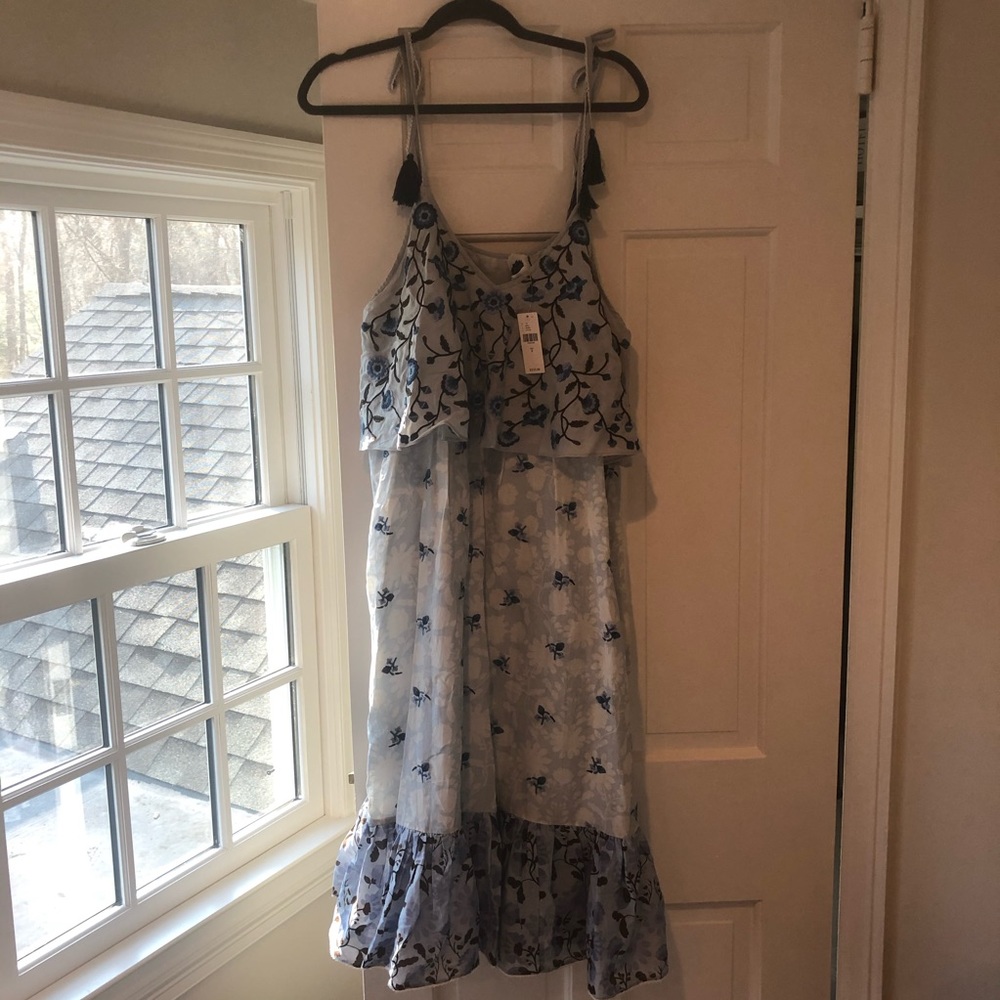 Anthropologie blue midi dress
